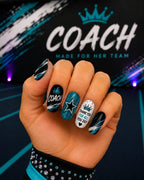 Custom Cheer Coach Nails, Personalized Cheer Coach Gift, Team Color Press On Nails, Cheerleading Coach Gift, Custom Cheer Swag