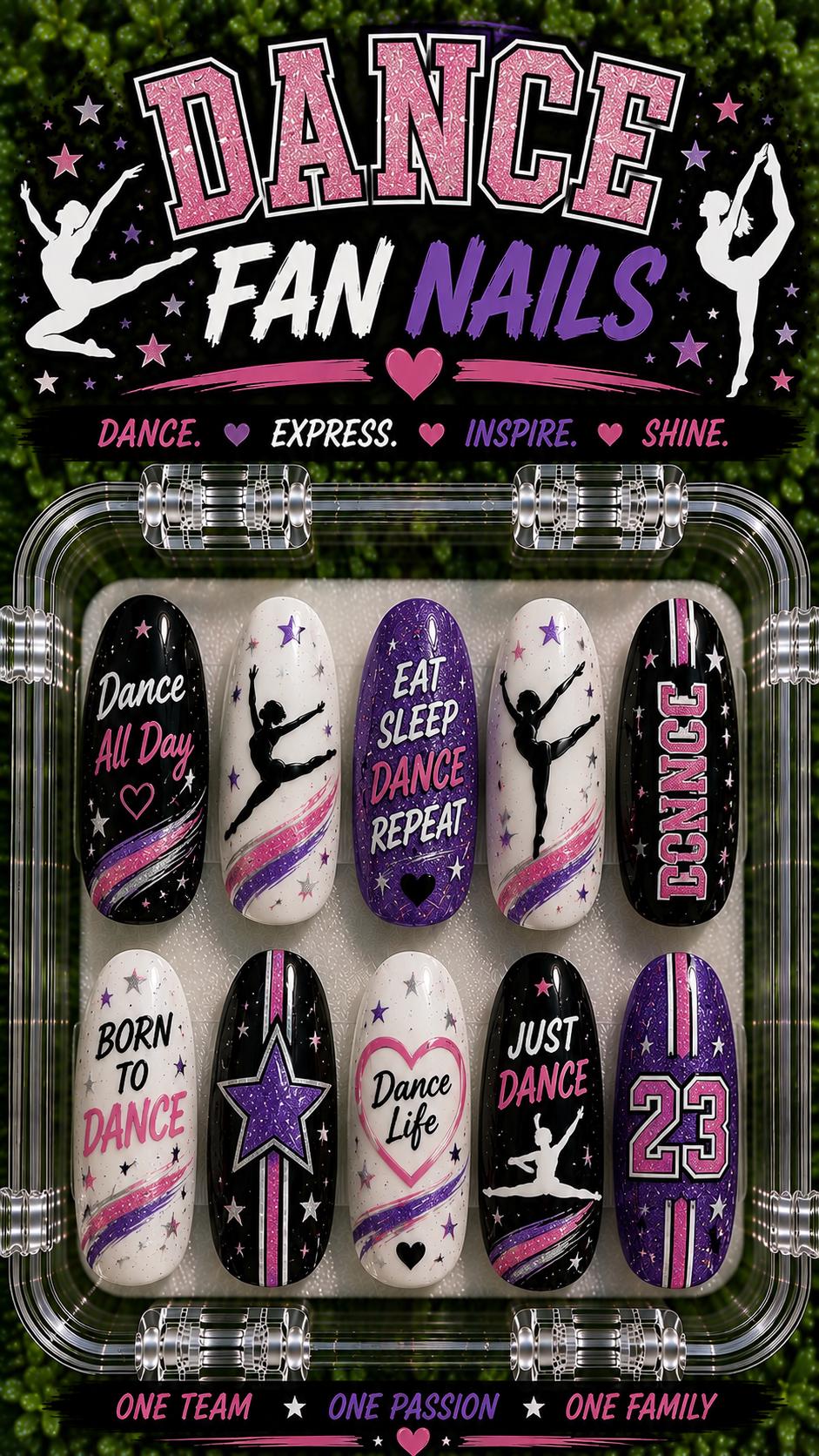 Custom Dance Nails | Personalized Dance Team Press On Nails | Competition Dance Nails | Dancer Gift | Recital Nails | Team Colors
