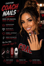 Custom Cheer Coach Nails, Personalized Cheer Coach Gift, Team Color Press On Nails, Cheerleading Coach Gift, Custom Cheer Swag