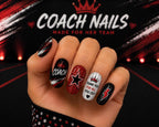 Custom Cheer Coach Nails, Personalized Cheer Coach Gift, Team Color Press On Nails, Cheerleading Coach Gift, Custom Cheer Swag