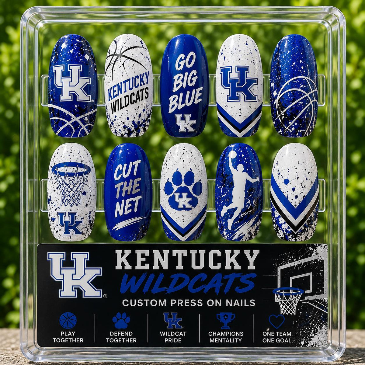 Custom College Basketball Nails, Game Day Press On Nails, Team Color Nails, Basketball Fan Gift, College Sports Nails, Personalized Nails