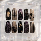 Luxury Halloween Press On Nails, Gothic Halloween Nails, Spooky Nails, Witchy Nails, Haunted House Nails, Halloween Nail Set