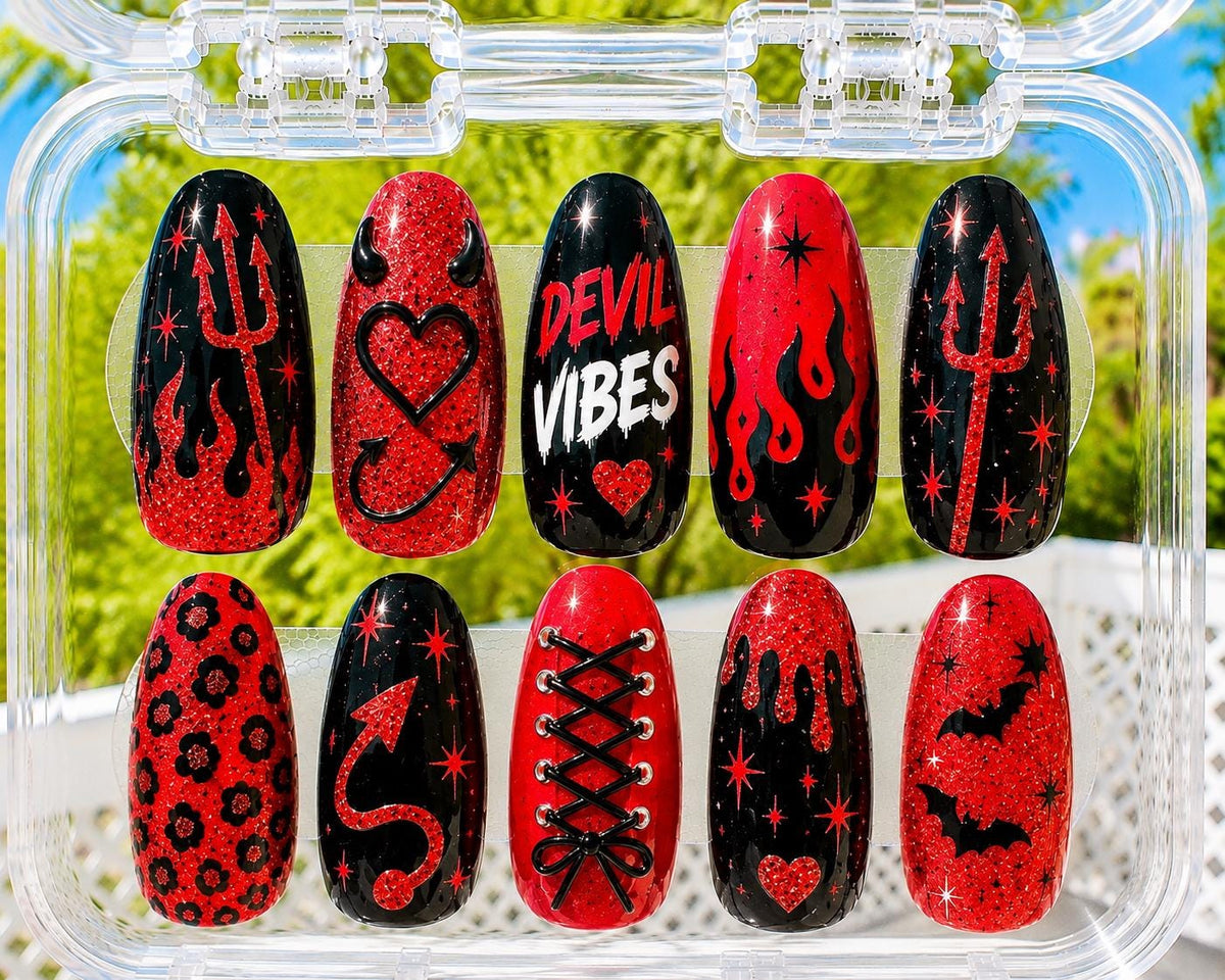 Custom Halloween Costume Nails, Personalized Press On Nails, Halloween Nail Set, Costume Matching Nails, Custom Halloween Press Ons