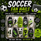 Custom Soccer Nails, Soccer Press On Nails, Personalized Team Nails, Soccer Mom Nails, Game Day Nails, Player Number Nails, Sports Nails