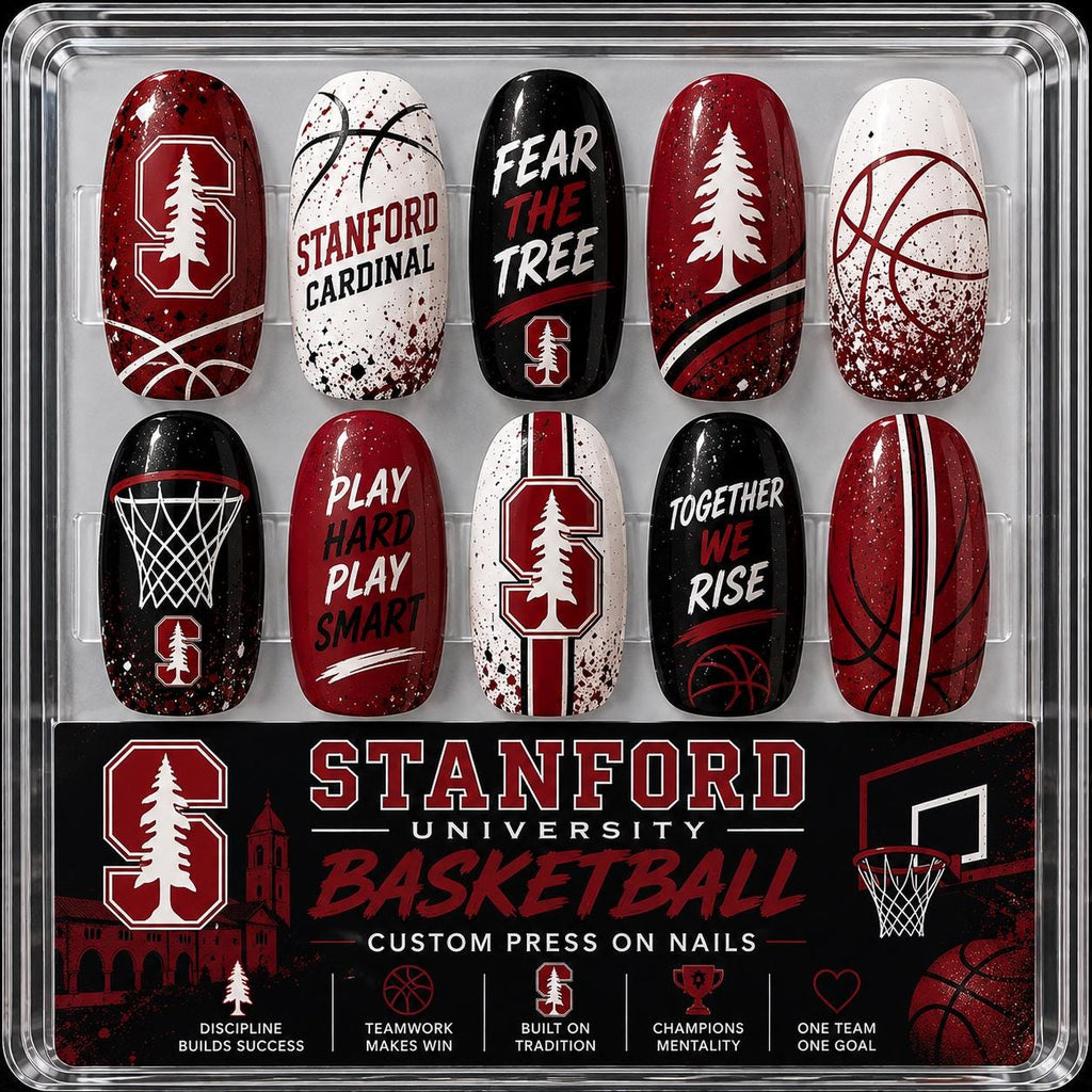 Custom College Basketball Nails, Game Day Press On Nails, Team Color Nails, Basketball Fan Gift, College Sports Nails, Personalized Nails