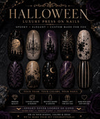 Luxury Halloween Press On Nails, Gothic Halloween Nails, Spooky Nails, Witchy Nails, Haunted House Nails, Halloween Nail Set